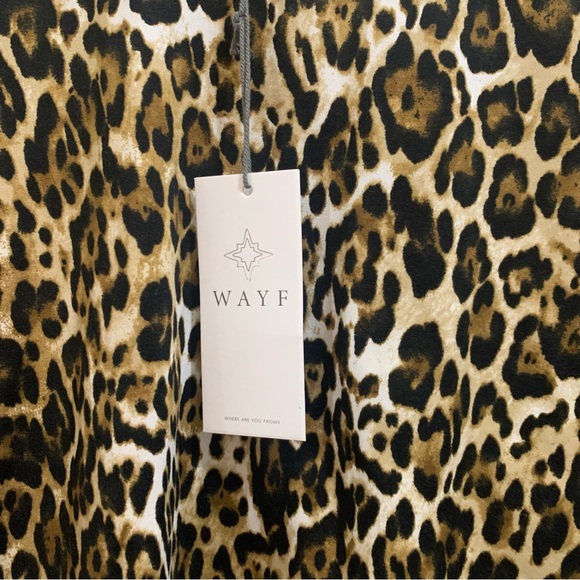 WAYF Cropped Animal Print Long Sleeve Top Size Small NWT - Picture 4 of 9
